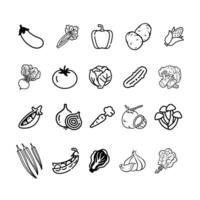 Set of vegetable icon flat design vector