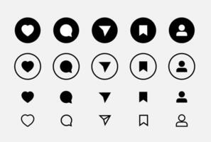 Like comment share and save icon Social media elements vector