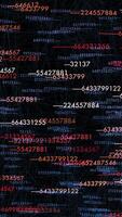 Digital code background with eyecatching red and blue numbers, grids, and patterns video