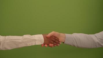 A calm green background with a relaxing hand gesture conveying serenity for modern art video