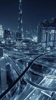 Marvelous and Stunning Night View of an Urban Cityscape Featuring Dynamic Road Systems and More video