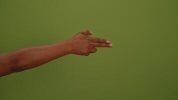 A Hand Gesture Set Against a Bright Green Background for a Striking Visual Effect video
