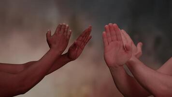 Diverse Hands Reaching Out in Unity, Togetherness, and Meaningful Connection With All video