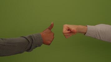 Negative Gesture A Thumbs Down Symbol Set Against a Bright Green Background Color video
