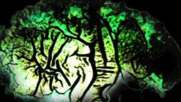 This overview of Abstract Neural Pathways Visualization features captivating Green Glow Effects video