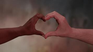 manos viniendo juntos a formar un corazón forma, simbolizando amar, unidad, y unión video