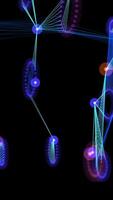 Abstract Digital Art Illuminated Connections within a Dark Space full of energy and motion video