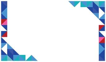 Blue abstract geometric background with copy space for text. Background with a white base with a geometric pattern involving triangles, squares, with interesting colors vector
