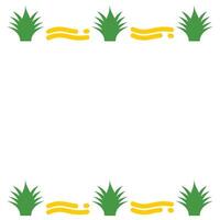 Green and yellow grass frame on a white background. Design elements illustration border with nature theme. Eps 10 flat format. design elements with a frame nature theme vector