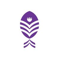 Easter egg with heart icon. Flat design style eps 10. Fish icon illustration element design isolated on white background. theme. icon symbol animal water in purple and white vector