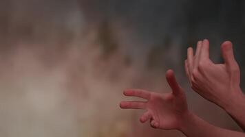Dynamic hand gestures captured against an engaging and artistic background environment video