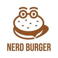 nerd burger flat minimalist logo design vector