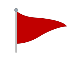 Triangular gradient red flag icon with silver pole png