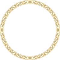 round golden border ornament. Native American tribes framework, circle. vector