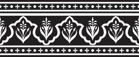 seamless national monochrome black ornament of ancient Persia. Iranian ethnic endless border, frame. vector