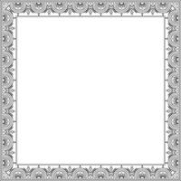 square black contour border, frame, Pompeii. Rectangle Neopolitan ornament. Art of Ancient Rome. Template for stained glass vector