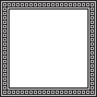 black monochrome square Egyptian ornament. Rectangle, frame, ancient Egypt.Pattern of lotus flowers and sun. Template for stained glass vector