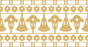 golden seamless ornament of ancient Egypt. endless Border, frame in the pyramids vector