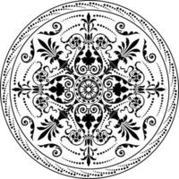 monochrome round European ornament. Classic pattern of Ancient Greece, Roman Empire. Suitable for sandblasting, plotter and laser cutting vector