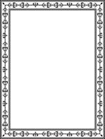 monochrome black square Yakut ornament. An endless rectangular border, a frame of the northern peoples of the Far East. vector