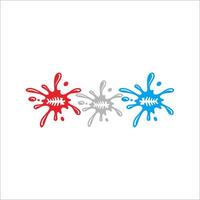 Three water splashes with different colors vector