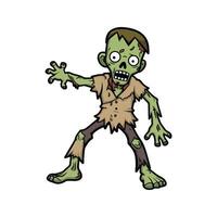Zombie Flat Illustration, Decayed Body, Stylized Design, Exaggerated Features vector