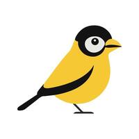 Flat Illustration of Vibrant American Goldfinch with Black Wings and Yellow Body vector