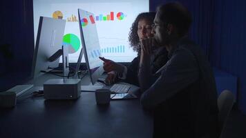 Engaging in Collaborative Working at Nighttime within a Versatile and Modern Workspace Environment video