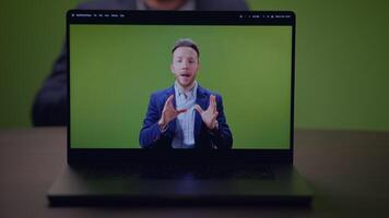 Business Presentation with a Dynamic Green Screen Background for Better Visual Impact video