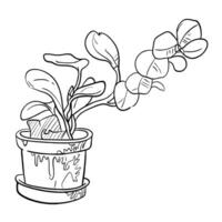 Intricate Flower Pot Design - Color and Relax vector