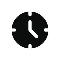 A black clock icon on a white background vector