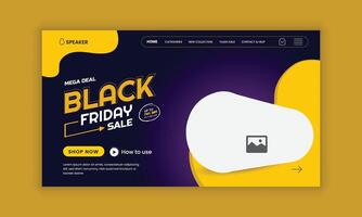 Black Friday Mega Sale Smartphone Wireless Speaker Website Landing Page User Interface and User Experience Design Template vector