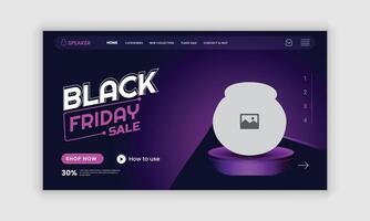 Wireless Speaker Black Friday mega offers sale website web banner design vector