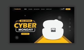 Big Deal Website Landing Page User Interface Design Template for New Product Sale Horizontal Design vector