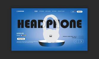 New Arrival Headphone Branding Website Home Page design template vector