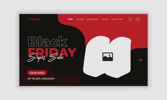 Wireless Speaker Black Friday Website Landing Page User Interface Design Template vector