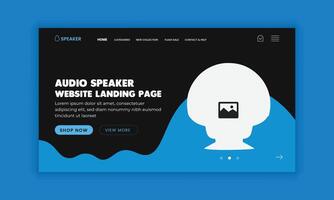 Audio Speaker Website Landing Page design template vector