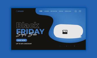 Black Friday Website Landing Page, Web Banner, Horizontal Banner User Interface Design Template vector