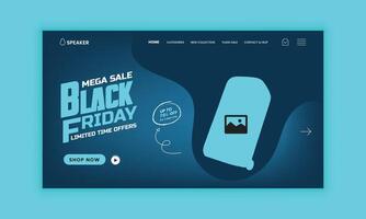 Super sale Black Friday Website Landing Page, Web Banner, Horizontal Banner User Interface Design Template vector