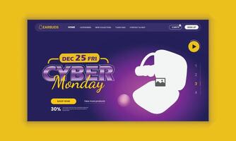 Website landing page user interface design template for flash sale or earbud sale promotion banner design vector