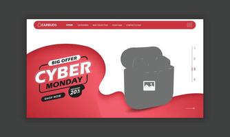 Super sale Cyber Monday landing page user interface design template vector