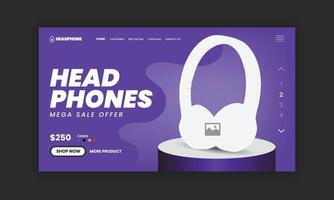 Tailored Solutions for Headphone Brand Success landing page interface design vector