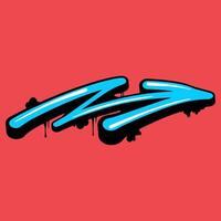 Blue Arrow Graffiti Shape Element vector