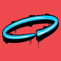 Blue Circle Graffiti scribble shape element vector
