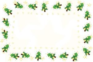 Christmas tree border. Xmas pine frame New year tree banner. Fir tree frame vector