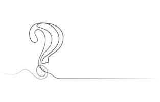 Question Mark continuous line one line drawing isolated illustration vector
