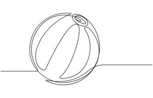 Continuous line drawing of ball vector