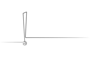Continuous one line drawing of Exclamation mark illustration vector