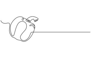 Capsicum continuous one line art drawing of illustration vector
