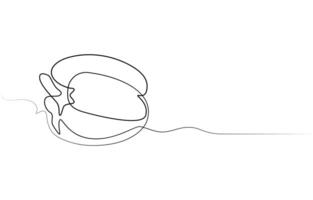 Capsicum continuous one line art vector